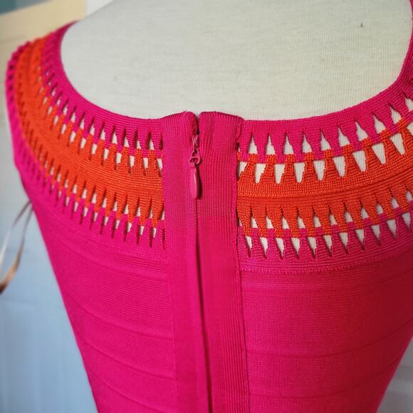 HERVÉ LÉGER Barbie pink BANDAGE Zoe MINI party coktail DRESS SM - Picture 13 of 14